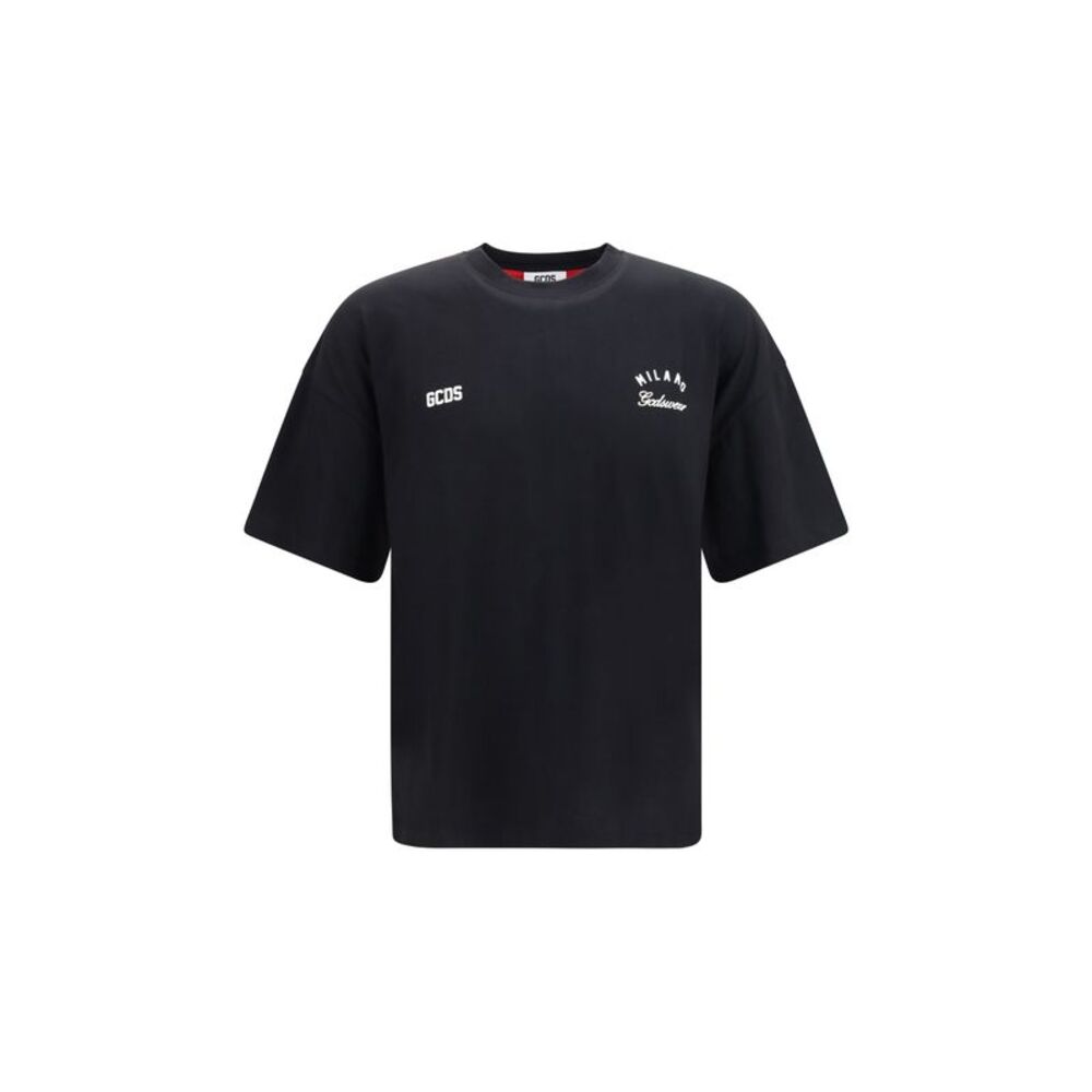 Gcds Men Cotton Crewneck T-Shirt With Back Logo